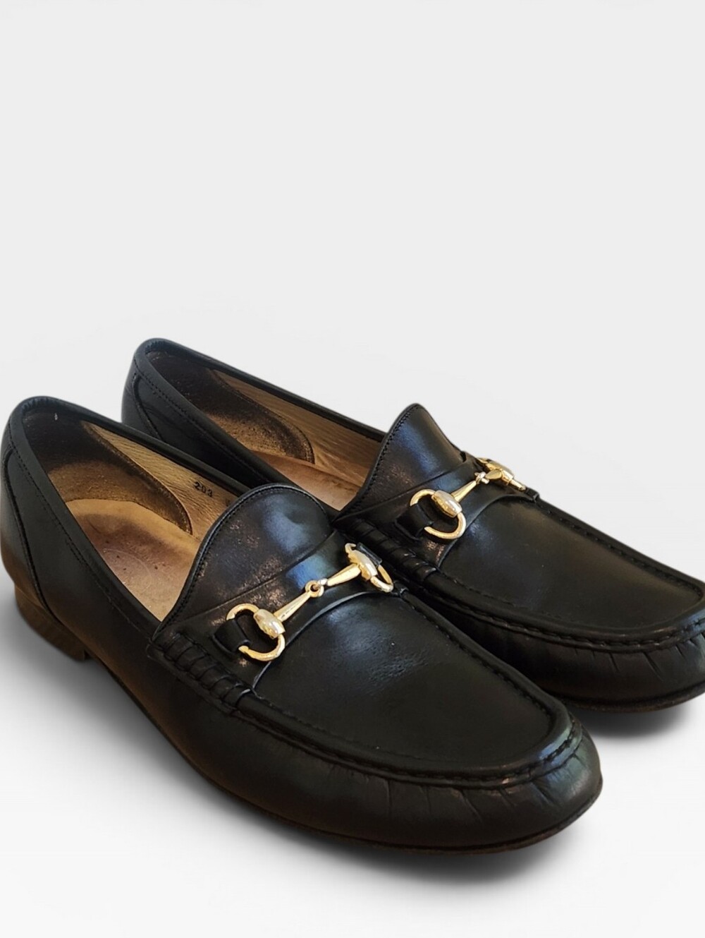 Church's Black Leather Loafers With Gold Horsebit Hardware